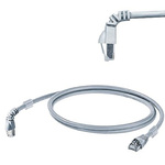 Weidmuller Cat6 Right Angle Male RJ45 to Straight Male RJ45 Ethernet Cable, S/FTP, Grey LSZH Sheath, 5m