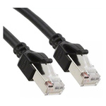 HARTING Cat5e Male RJ45 to Male RJ45 Ethernet Cable, SF/UTP, Black PUR Sheath, 1m