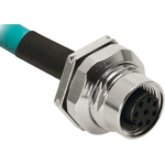 Turck Cat5e Straight Female M12 to Straight Male RJ45 Ethernet Cable, Blue TPE Sheath, 500mm