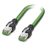 Phoenix Contact Cat5 Straight Male RJ45 to Straight Male RJ45 Ethernet Cable, Green PVC Sheath, 5m