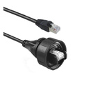 Bulgin Cat6a Male RJ45 to Male RJ45 Ethernet Cable, S/FTP, Black Polyurethane, PVC Sheath, 2m