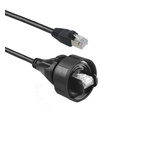 Bulgin Cat6a Male RJ45 to Male RJ45 Ethernet Cable, S/FTP, Black Polyurethane, PVC Sheath, 3m