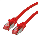 Roline Cat6 Male RJ45 to Male RJ45 Ethernet Cable, S/FTP, Red LSZH Sheath, 1m, Low Smoke Zero Halogen (LSZH)