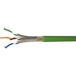 AXINDUS Cat7 Ethernet Cable, S/FTP, Green PUR Sheath, 100m