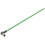 Siemens Cat5e Male M12 to M12 Ethernet Cable, Aluminium Foil, Tinned Copper Braid, Green, 1m