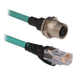 Rockwell Automation Cat5e M12 to RJ45 Ethernet Cable, Unshielded Twisted Pair (UTP), Green, 2m