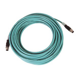 Rockwell Automation Cat5e Straight M12 to Straight M12 Ethernet Cable, Foil and Braid, Green, 20m