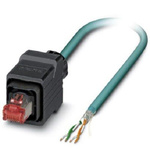 Phoenix Contact Cat5e Straight Male RJ45 to Unterminated Ethernet Cable, Shielded, Blue, 5m