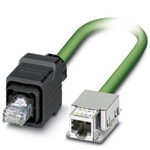 Phoenix Contact Cat5e Straight Male RJ45 to Straight Female RJ45 Ethernet Cable, Shielded, Green, 2m