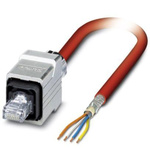 Phoenix Contact Cat5 Straight Male RJ45 to Unterminated Ethernet Cable, Shielded, Red, 5m