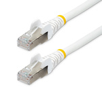 StarTech.com Cat6a Straight Male RJ45 to Straight Male RJ45 Ethernet Cable, Braid, White LSZH Sheath, 7m, Low Smoke