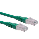 Roline Cat6 Straight Male RJ45 to Straight Male RJ45 Ethernet Cable, S/FTP, Green PVC Sheath, 2m