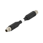 TE Connectivity Straight Female SPE to Straight Male SPE Ethernet Cable, Shielded, Black Nylon Sheath, 5m