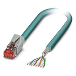 Phoenix Contact Cat6 Straight Male RJ45 to Unterminated Ethernet Cable, Blue Polyurethane Sheath, 5m