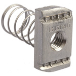 Unistrut Channel Nut, M10, Nut Base Dimensions 41 x 41mm, Stainless Steel, 0.04kg