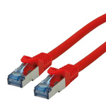 Roline Cat6a Male RJ45 to Male RJ45 Ethernet Cable, S/FTP, Red LSZH Sheath, 3m, Low Smoke Zero Halogen (LSZH)