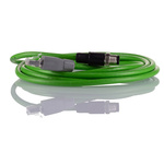 Phoenix Contact Cat5 Straight Male M12 to Straight Male RJ45 Ethernet Cable, Green PVC Sheath, 3m