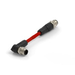 TE Connectivity Cat5e Straight Male M12 to Right Angle Male M12 Ethernet Cable, 500mm