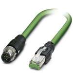 Phoenix Contact Cat5 Straight Male M12 to Straight Male RJ45 Ethernet Cable, 10m
