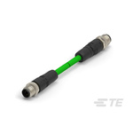TE Connectivity Cat5e Straight Female M12 to Male M12 Ethernet Cable, 2m
