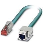 Phoenix Contact Cat6 Straight Male RJ45 to Straight Female RJ45 Ethernet Cable, S/FTP, Blue, 2m