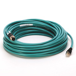 Rockwell Automation Cat5e Straight M12 to Straight RJ45 Ethernet Cable, Foil and Braid, Green, 15m