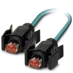 Phoenix Contact Cat5e Straight Male RJ45 to Straight Male RJ45 Ethernet Cable, Shielded, Blue, 5m