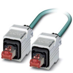 Phoenix Contact Cat5e Straight Male RJ45 to Straight Male RJ45 Ethernet Cable, Shielded, Blue, 1m