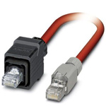 Phoenix Contact Cat5 Straight Male RJ45 to Straight RJ45 Ethernet Cable, Shielded, Red, 5m