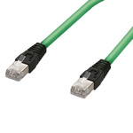F Lutze Ltd Cat5e Straight Male RJ45 to Straight Male RJ45 Ethernet Cable, Shielded, Green Polyurethane Sheath, 5m,