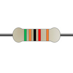 Yageo 51kΩ Metal Film Fixed Resistor 0.6W ±1% MF0207FTE52-51K