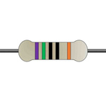Yageo 750Ω Metal Film Fixed Resistor 0.25W ±1% MFR-25FTE52-750R