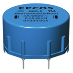 EPCOS 3.9 mH ±30% Ferrite Power Line Choke, 6A Idc, 40mΩ Rdc 250 V ac, B82721A