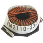 Bourns, PM2110, 2110 Unshielded Wire-wound SMD Inductor with a Iron Core, 220 μH ±10% Wire-Wound 3.5A Idc