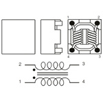 Wurth, WE-SL5 HC, 744273 SMD Common Mode Line Filter with a Ferrite Core, 11 μH ±25% Sectional Winding 2.5A Idc