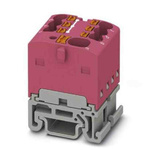 1047500 | Phoenix Contact Distribution Block, 7 Way, 2.5mm², 17.5A, 500 V, Pink