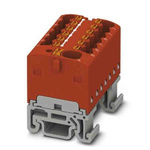 1046987 | Phoenix Contact Distribution Block, 13 Way, 2.5mm², 17.5A, 500 V, Red
