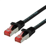 Roline Cat6 Male RJ45 to Male RJ45 Ethernet Cable, S/FTP, Black LSZH Sheath, 0.5m, Low Smoke Zero Halogen (LSZH)