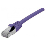 Dexlan Cat6a RJ45 to Ethernet Cable, S/FTP, Purple, 500mm