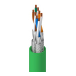 Belden Cat6a Ethernet Cable, SF/FTP, Green, 100m