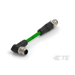 TE Connectivity Cat5e Straight Female M12 to Male M12 Ethernet Cable, 2m