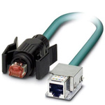 Phoenix Contact Cat6 Straight Male RJ45 to Straight Female RJ45 Ethernet Cable, S/FTP, Blue, 5m