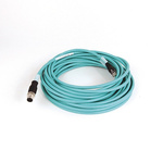 Rockwell Automation Cat5e Straight M12 to Straight RJ45 Ethernet Cable, Foil and Braid, Green, 10m