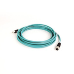 Rockwell Automation Cat5e Straight M12 to Straight RJ45 Ethernet Cable, Foil and Braid, Green, 5m