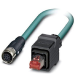 Phoenix Contact Cat5 Straight Female M12 to Straight Male RJ45 Ethernet Cable, Shielded, Blue, 5m