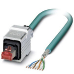 Phoenix Contact Cat5 Straight Male RJ45 to Unterminated Ethernet Cable, Shielded, Blue, 5m