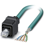 Phoenix Contact Cat5 Straight Male RJ45 to Unterminated Ethernet Cable, Shielded, Blue, 2m