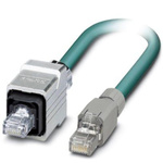 Phoenix Contact Cat5 Straight Male RJ45 to Straight RJ45 Ethernet Cable, Shielded, Blue, 2m