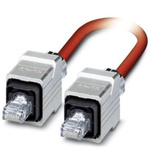 Phoenix Contact Cat5 Straight Male RJ45 to Straight Male RJ45 Ethernet Cable, Shielded, Red, 5m
