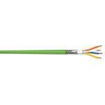 AXINDUS Cat5 Ethernet Cable, Aluminium Foil, Tinned Copper Braid, Green, 100m